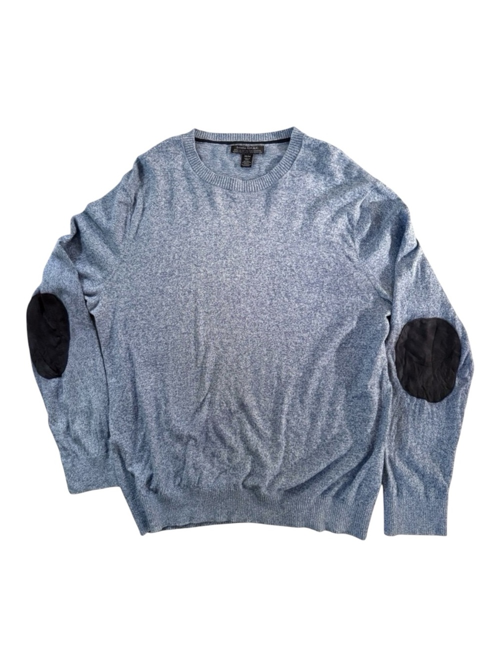 Banana Republic Blue Cashmere Cotton Elbow Patch Sweater Men’s Size Medium M